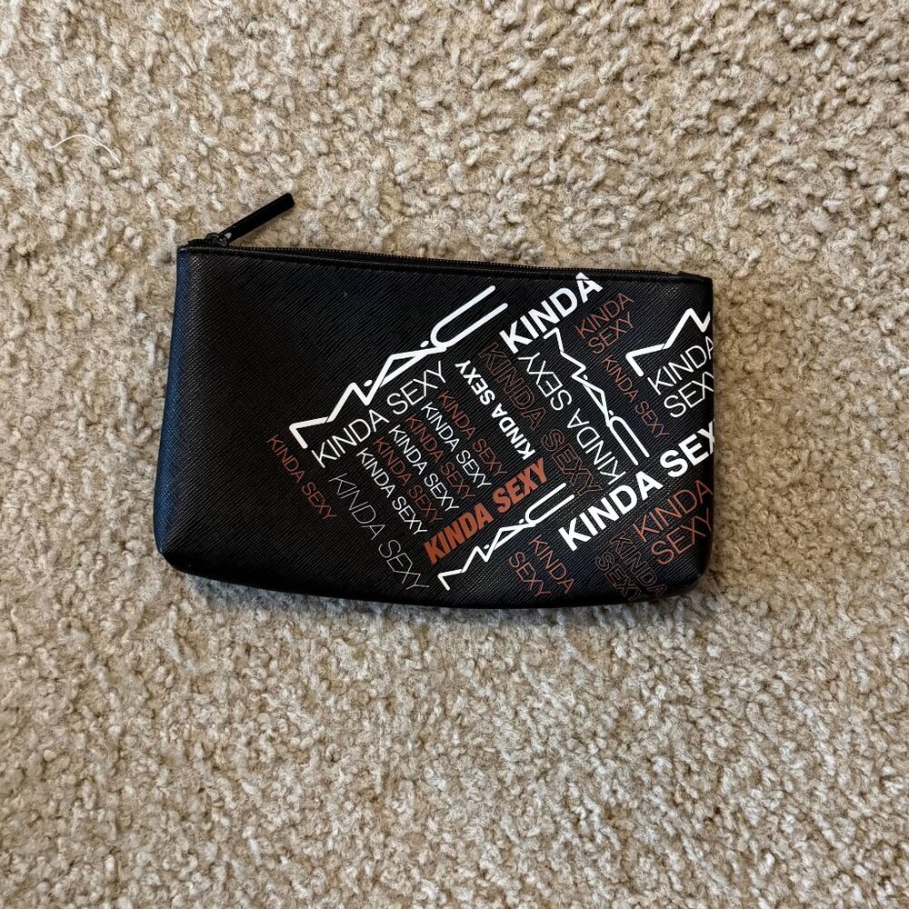 Cosmetic Black Mini Makeup Bag with Graphic